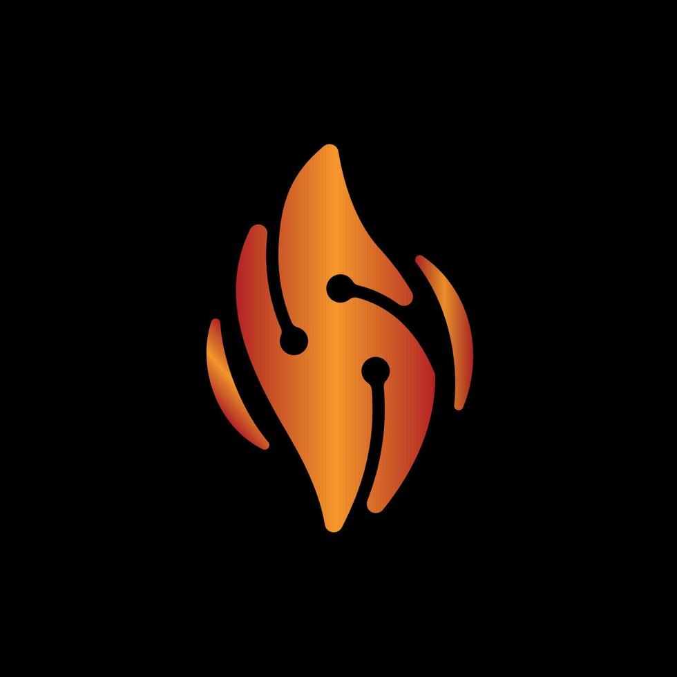 Hot fire flame modern simple logo vector