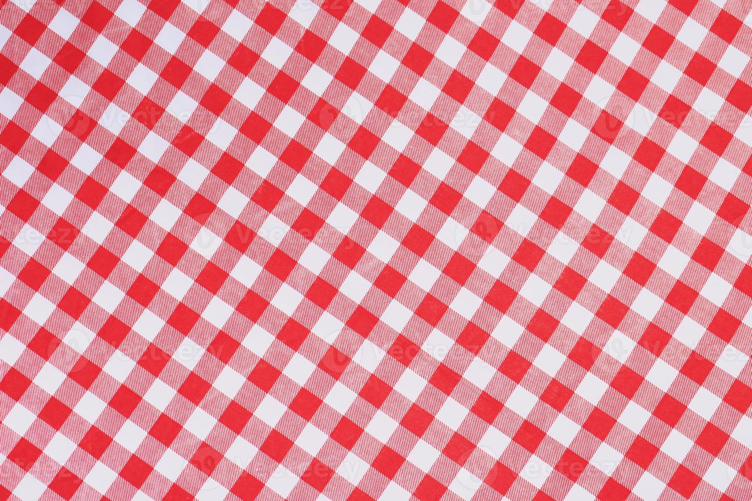 red white plaid tablecloth background photo