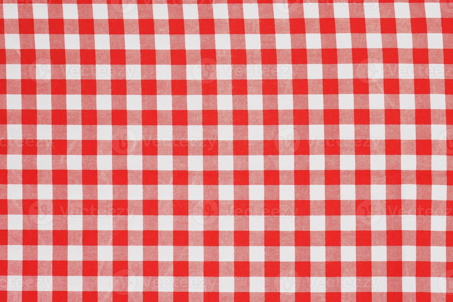 red white plaid tablecloth background photo