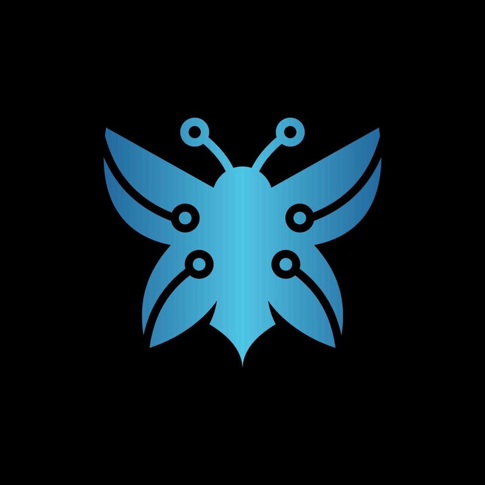 animal mariposa volador belleza tecnología logo vector