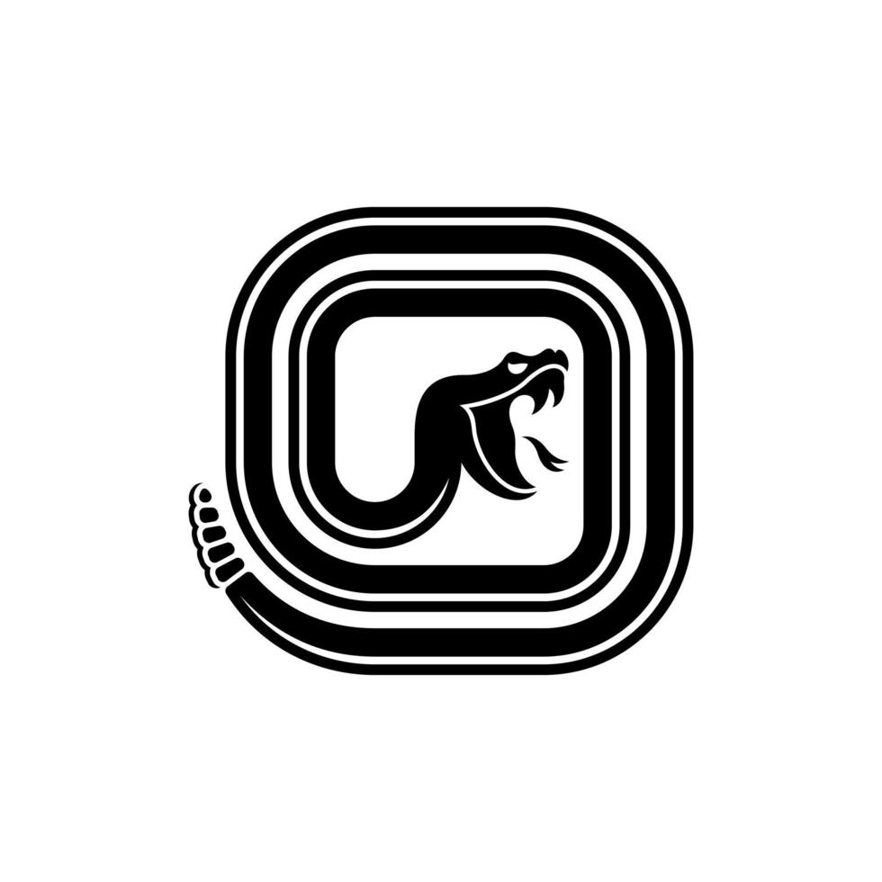 Animal snake square line modern creative logo vector