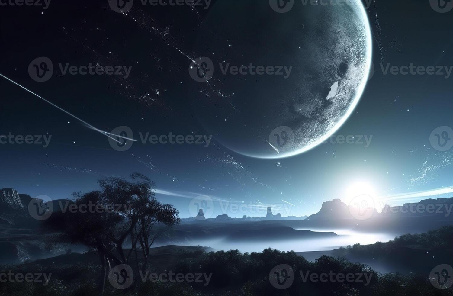 Night landscape. . photo
