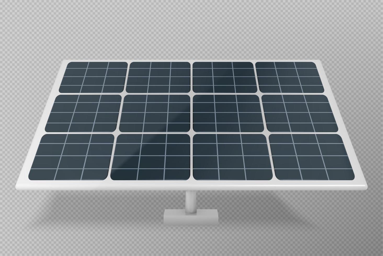 3d realista aislado solar panel batería vector