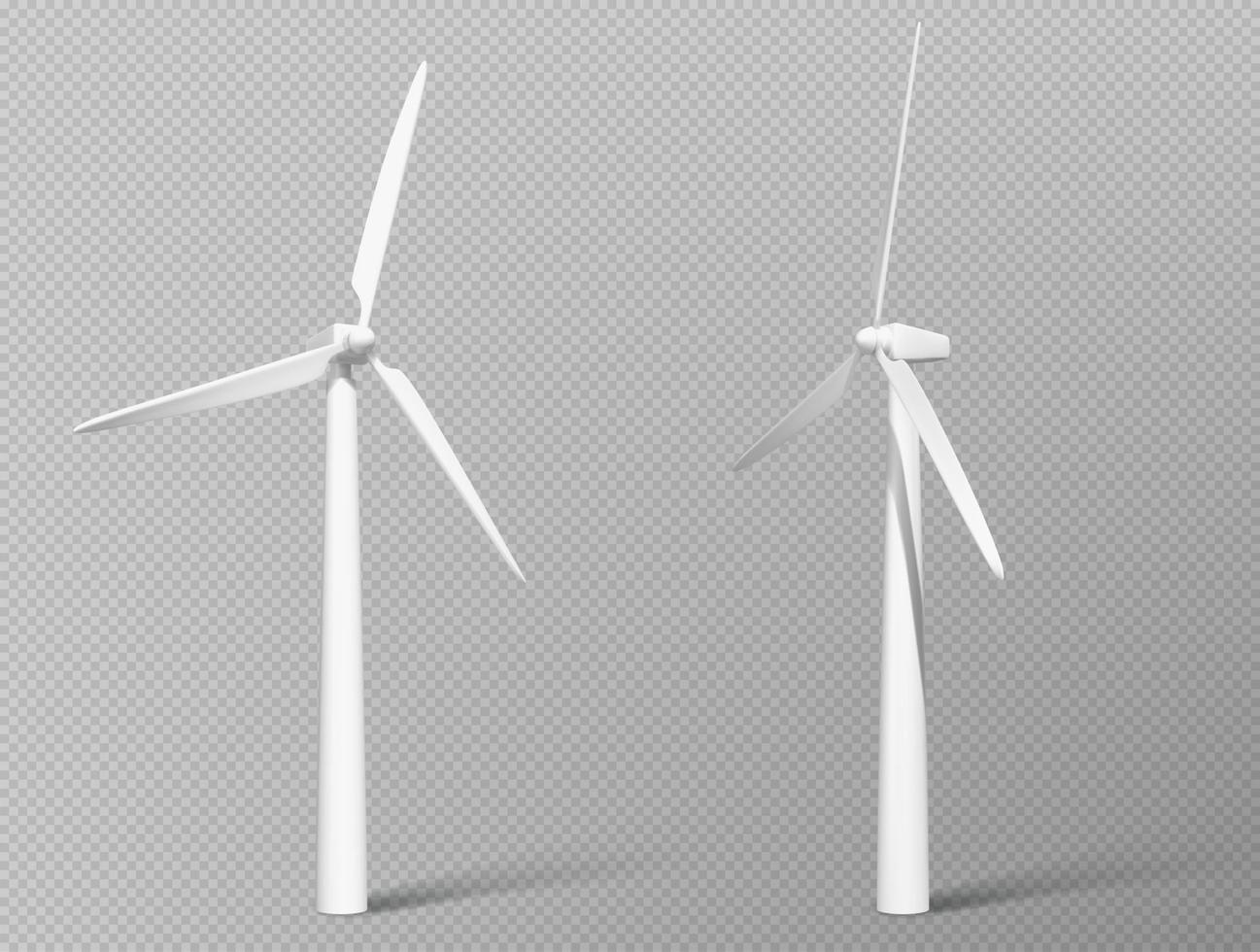 3d wind power generator turbine icon in vector