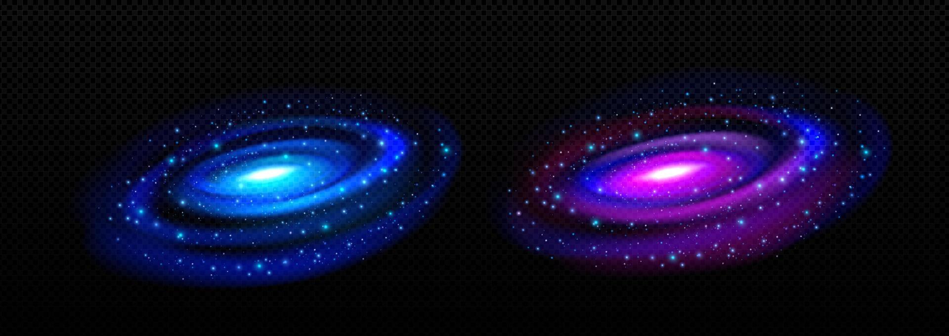 Realistic neon blue circular motion in outer space vector