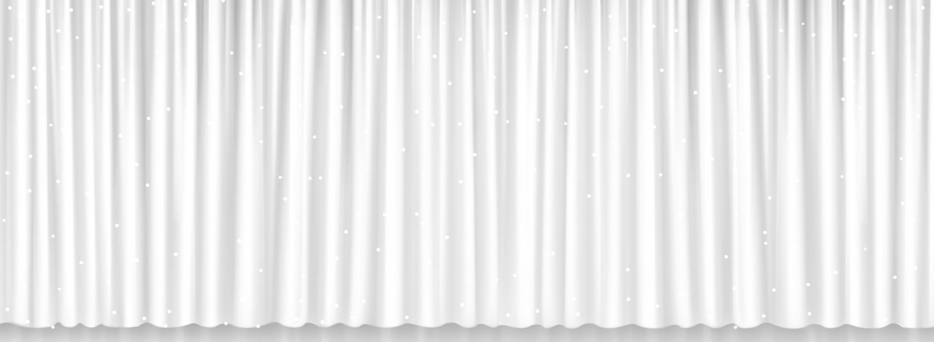 White curtains for window, theater or cinema stage vector