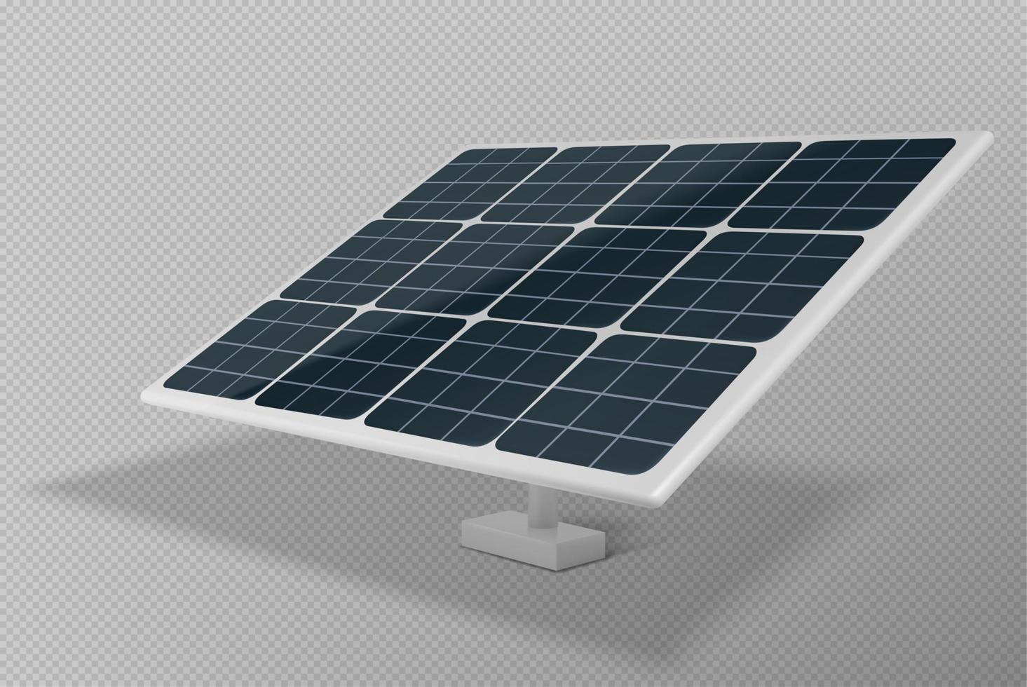 Realistic 3D photovoltaic module vector