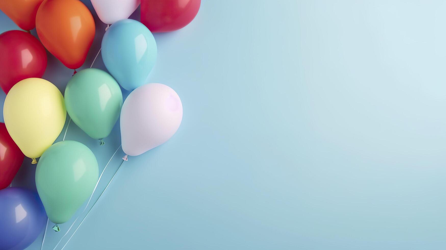 Banner with balloons. Copy space, festive background. . photo