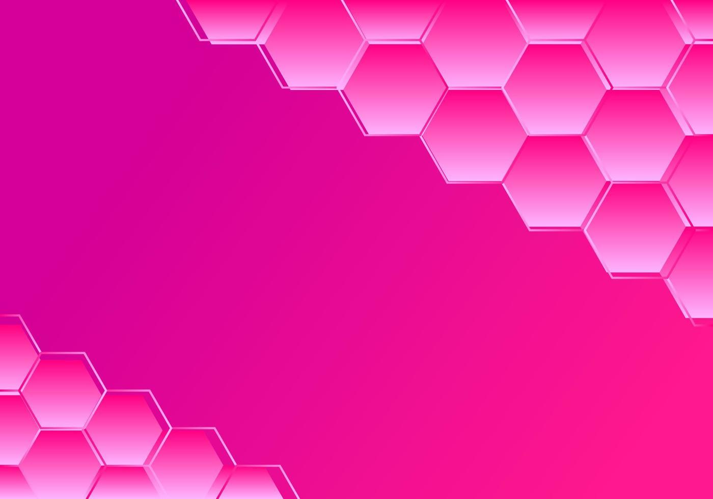 Abstract pink background with geometric hexagons vector
