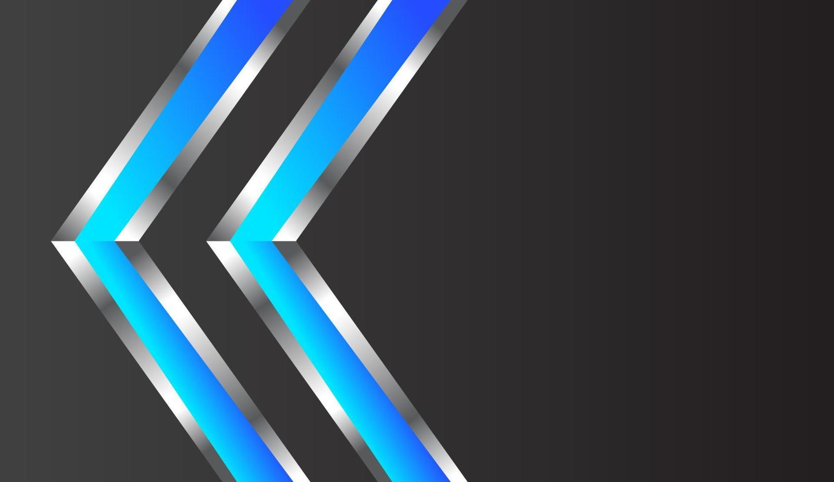 Abstract blue metallic silver glossy arrow direction on black design modern futuristic technology background vector