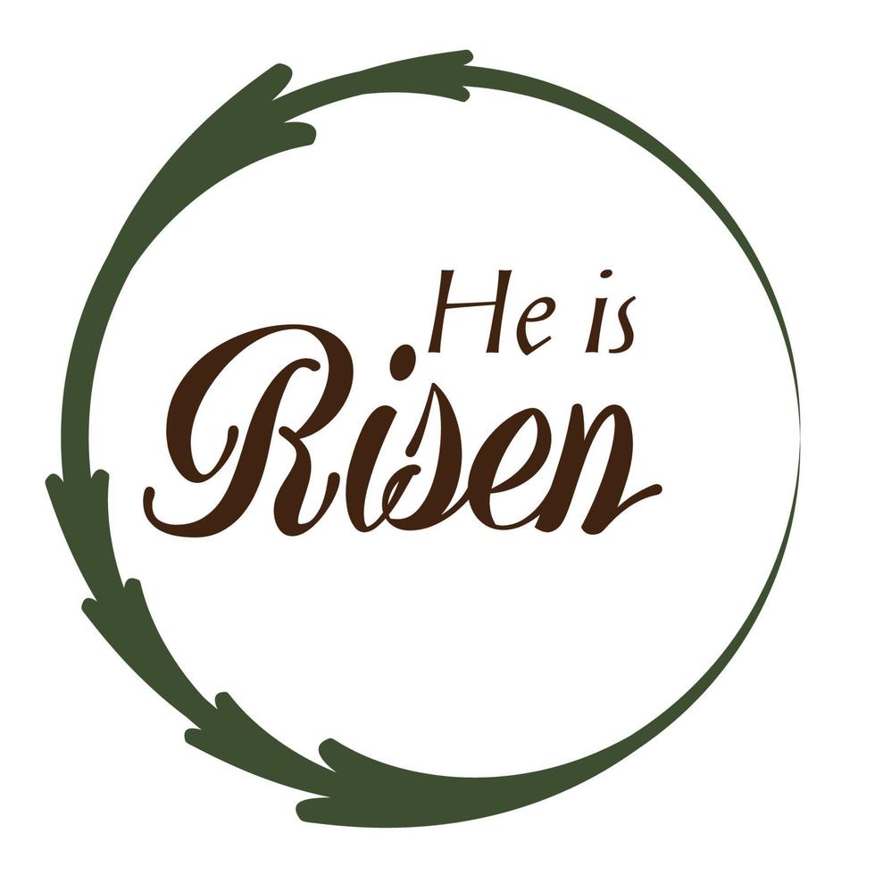 He Is Risen. Printable Bible Verse for Easter. Use as poster, card, flyer or T Shirt vector