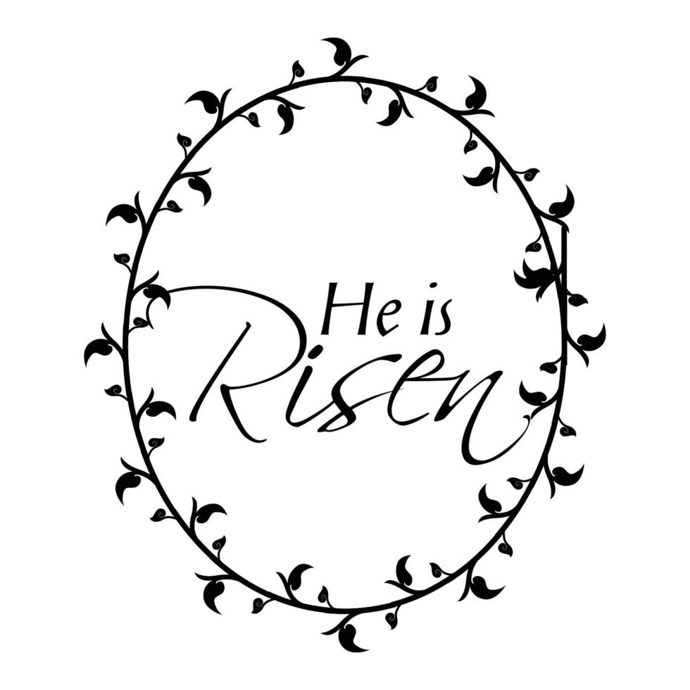 He Is Risen. Printable Bible Verse for Easter. Use as poster, card, flyer or T Shirt vector