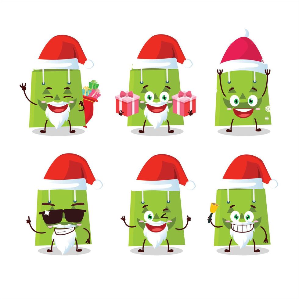 Santa Claus emoticons with halloween tote bag cartoon character vector