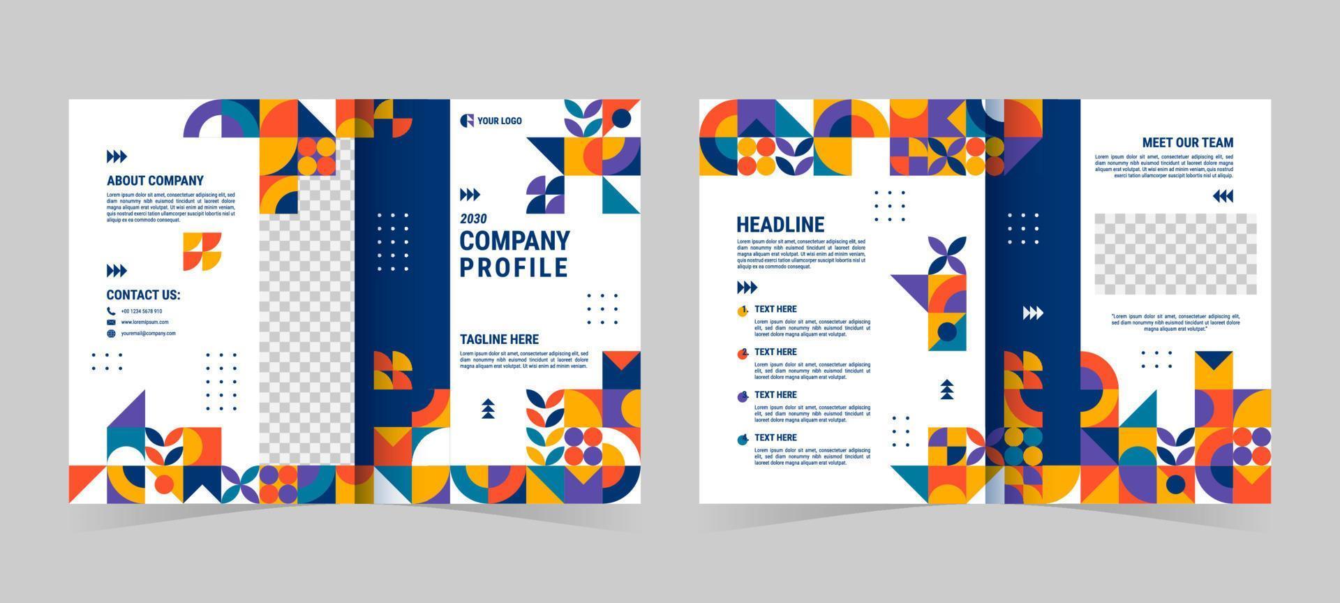 Creative Geometric Company Profile Template vector