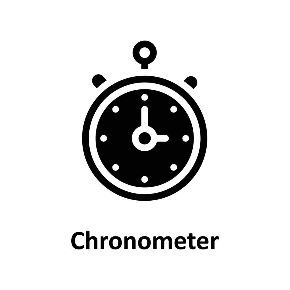Chronometer Vector Solid Icons. Simple stock illustration stock