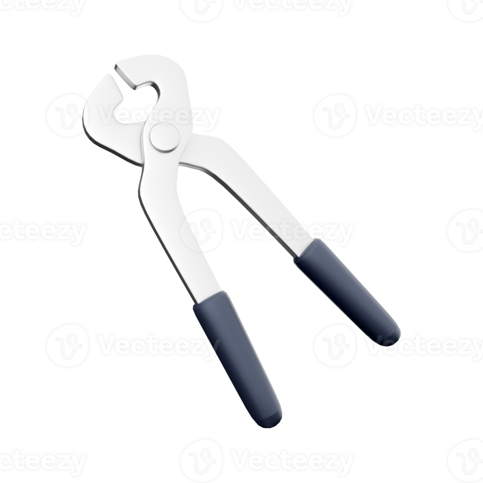 3D rendering of a technical electrical cutting pliers. 3d rendering cutting plier icon. png