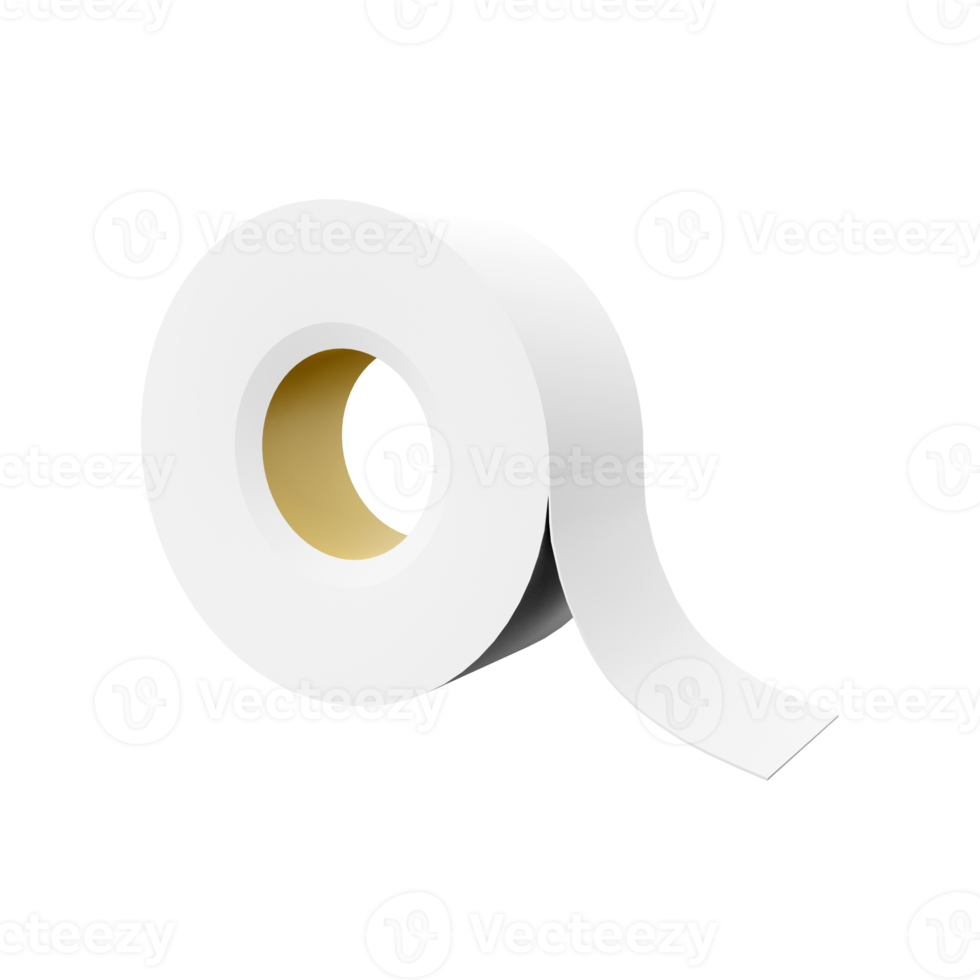 3d rendering White tape, scotch tape, adhesive tape on white background. 3D rendering ribbon, icon. png
