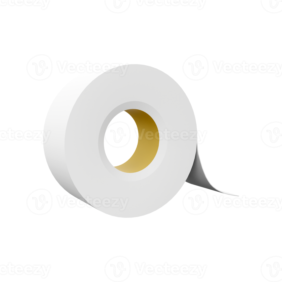 3d rendering White tape, scotch tape, adhesive tape on white background. 3D rendering ribbon, icon. png