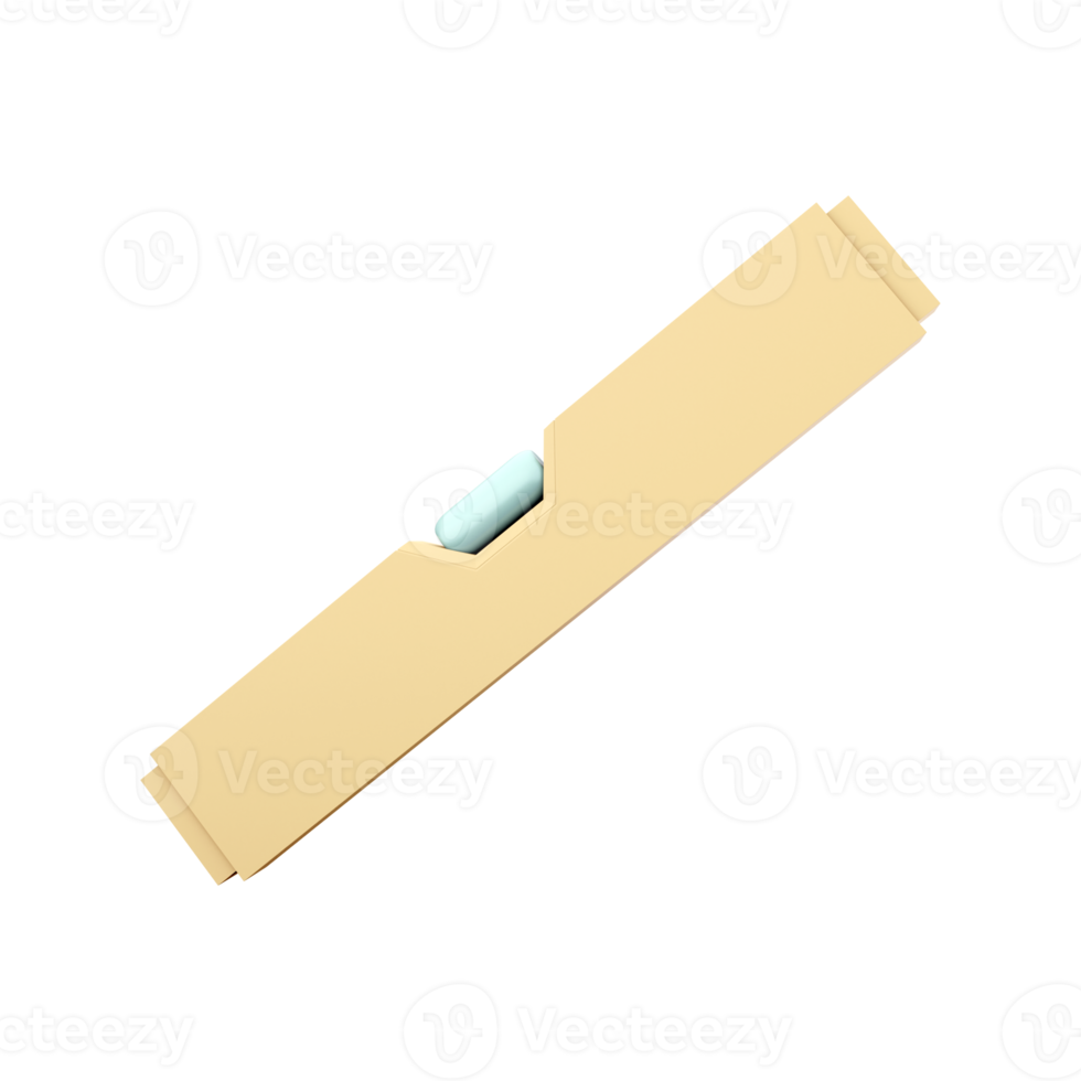 3D rendering Construction level tool on white background. 3d rendering and illustration of a tool for repair and construction. 3d render industrial balance icon. png