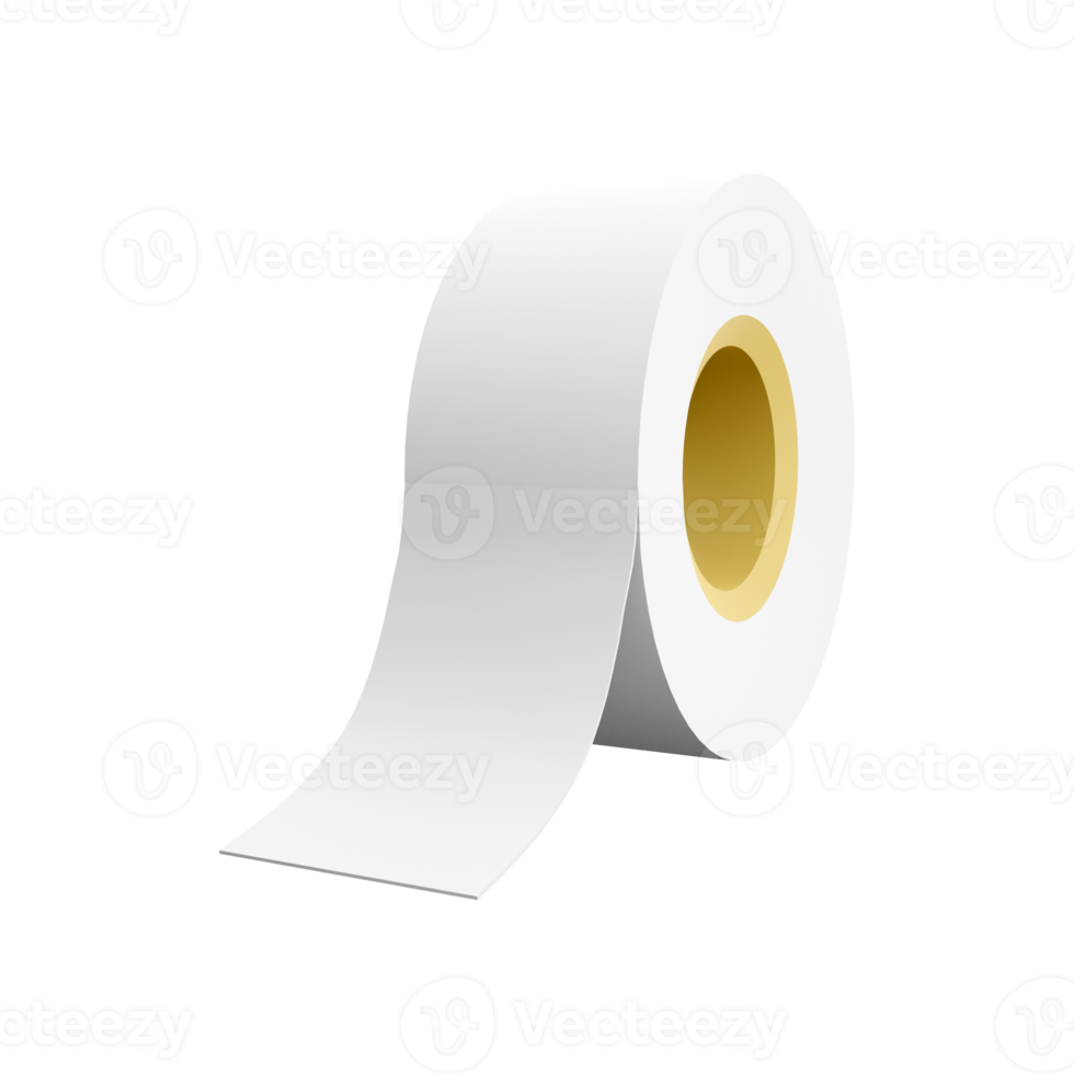 3d rendering White tape, scotch tape, adhesive tape on white background. 3D rendering ribbon, icon. png