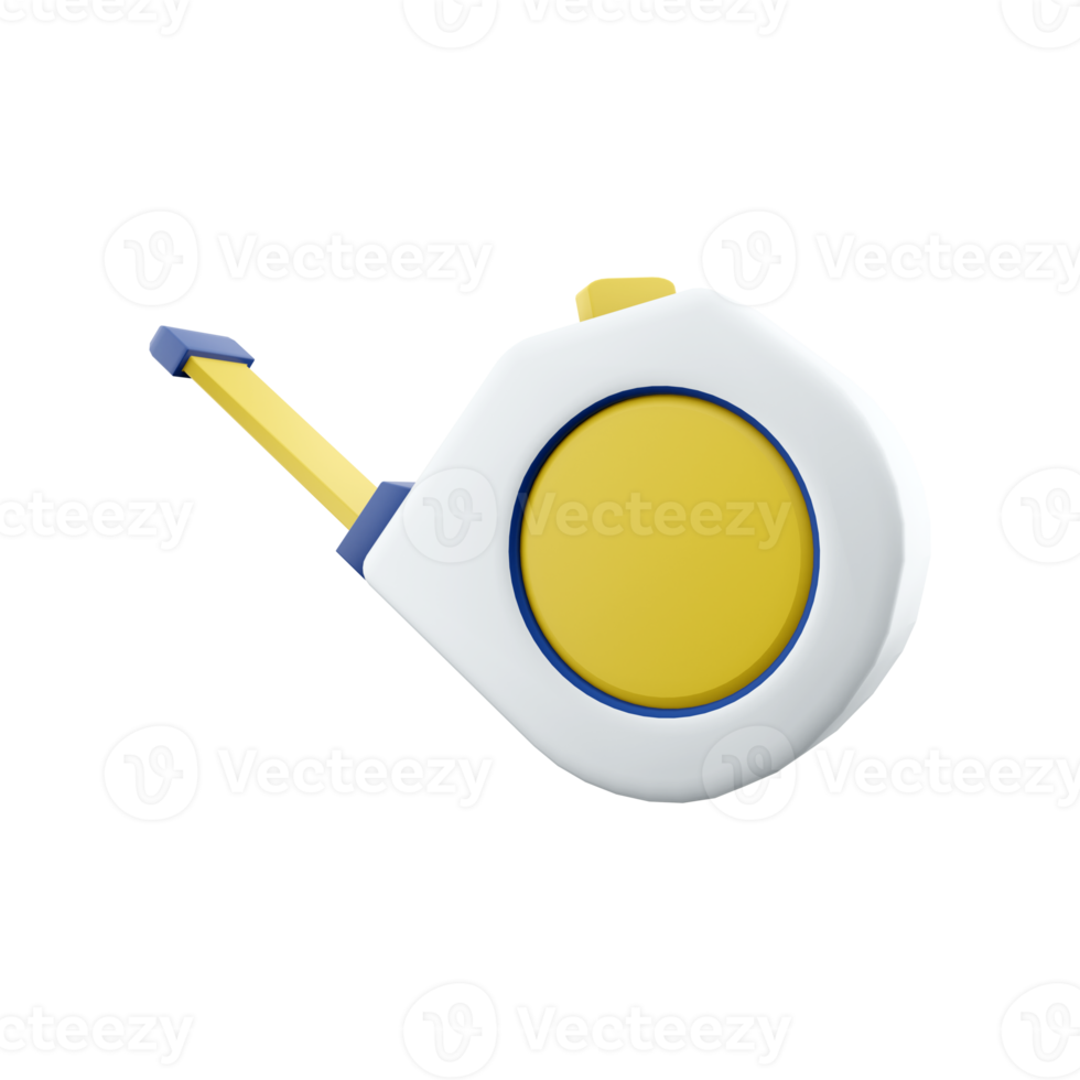 3d interpretazione costruzione utensili e attrezzatura, nastro misurare su bianca sfondo, lavoro duro e faticoso giorno. 3d interpretazione icona. png