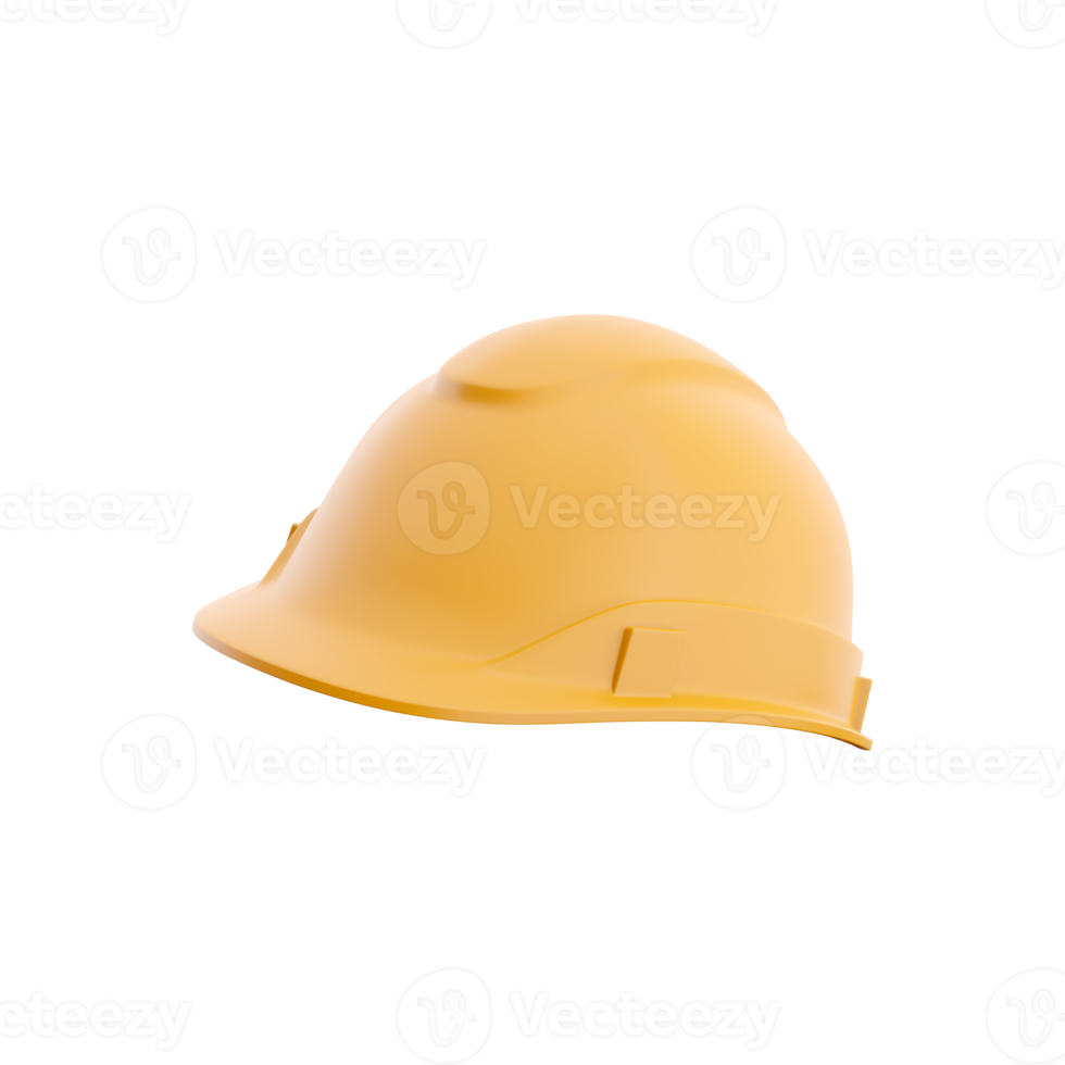 3d rendere giallo difficile cappello, sicurezza casco isolato su bianca. 3d illustrazione. 3d interpretazione giallo casco. png