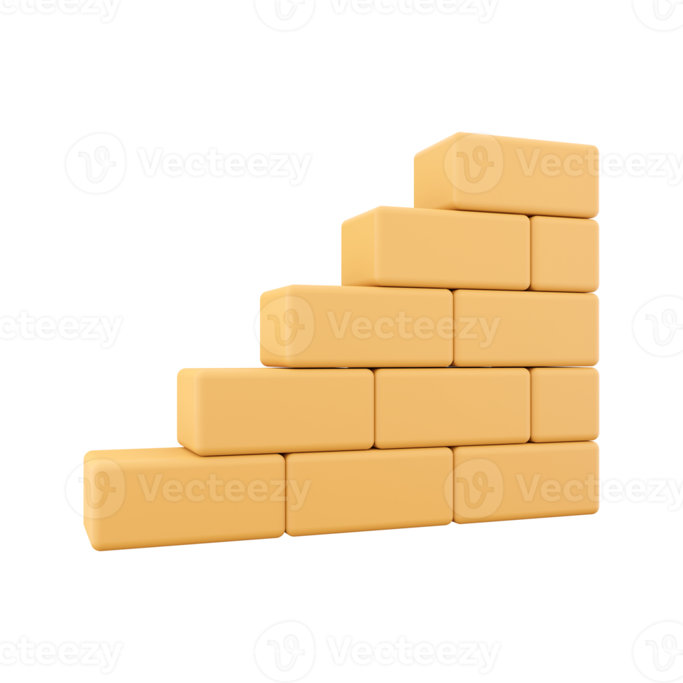 3d render Wall Icon. 3d render Wall brick symbol for your web site design, logo, app, UI. 3d render wall, brick icon. png