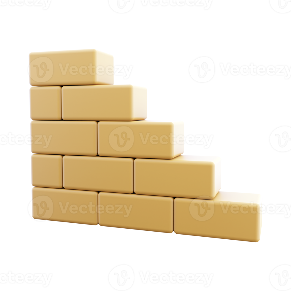 3d render Wall Icon. 3d render Wall brick symbol for your web site design, logo, app, UI. 3d render wall, brick icon. png