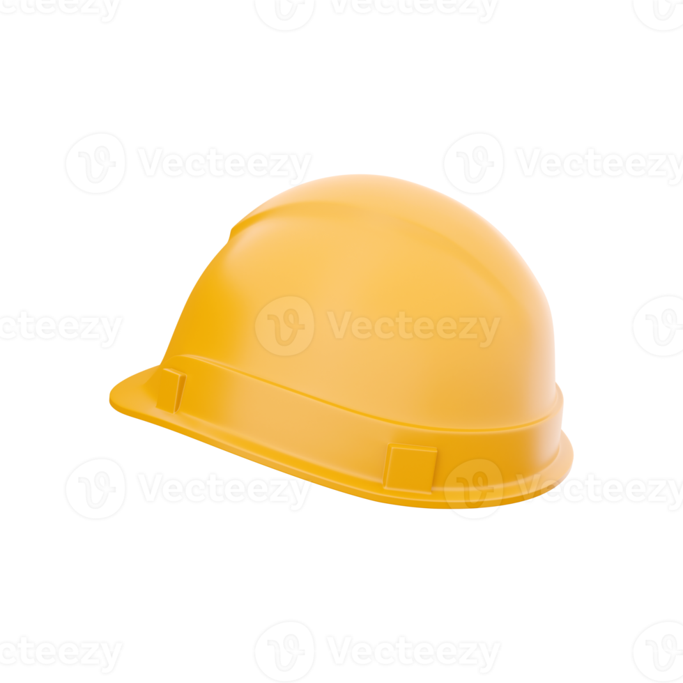 3d render Yellow hard hat, safety helmet isolated on white. 3d illustration. 3d rendering yellow helmet. png