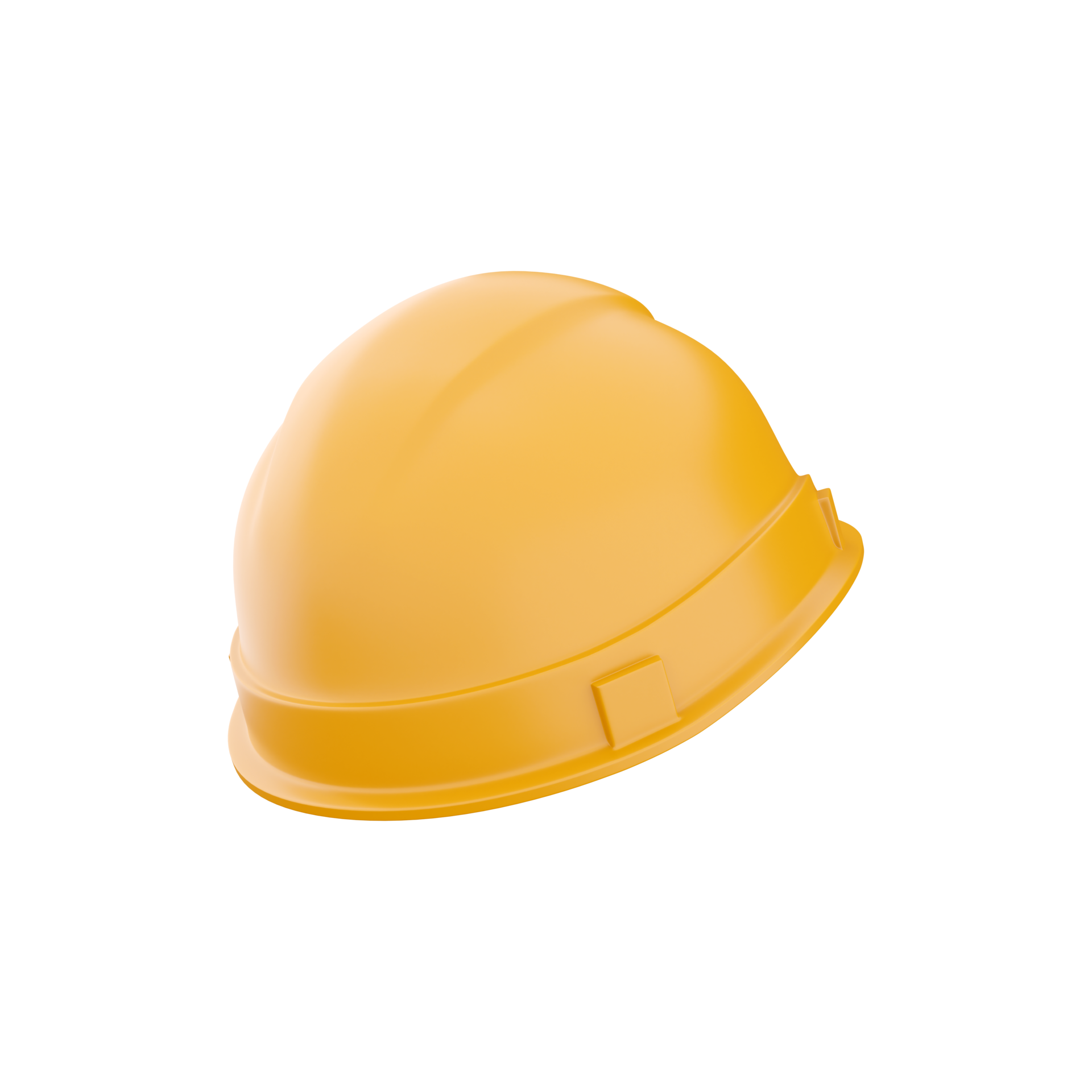 3d render Yellow hard hat, safety helmet isolated on white. 3d