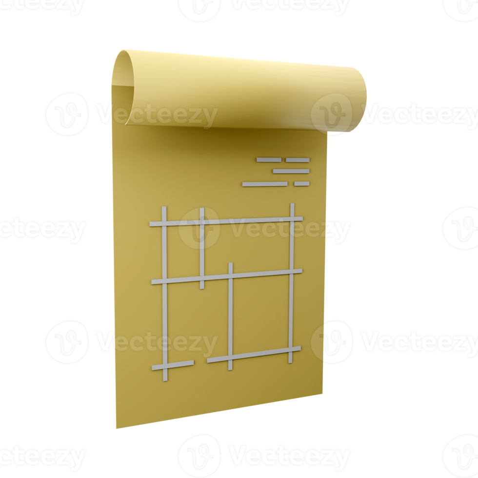 3d rendre architecture, plan icône. professionnel icône dans dessin animé style. 3d rendre bâtiment plan icône. png