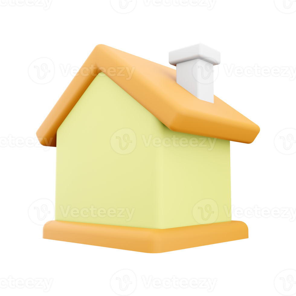 3d framställa minimal hus symbol. verklig egendom, inteckning, lån begrepp. 3d framställa ikon. 3d framställa hus tecknad serie minimal stil png