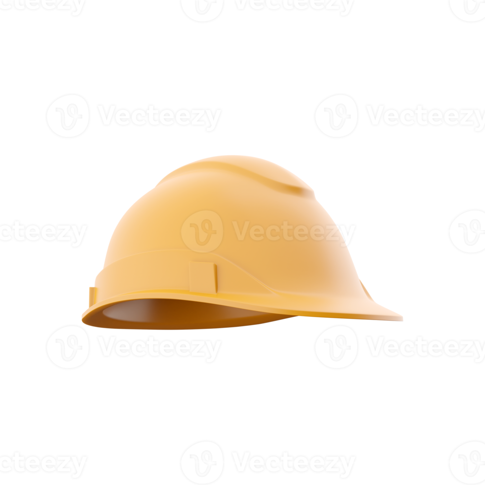 3d render Yellow hard hat, safety helmet isolated on white. 3d illustration. 3d rendering yellow helmet. png