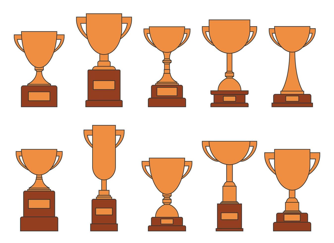 Award trophy goblet. Bronze cup in flat design. Vector illustration