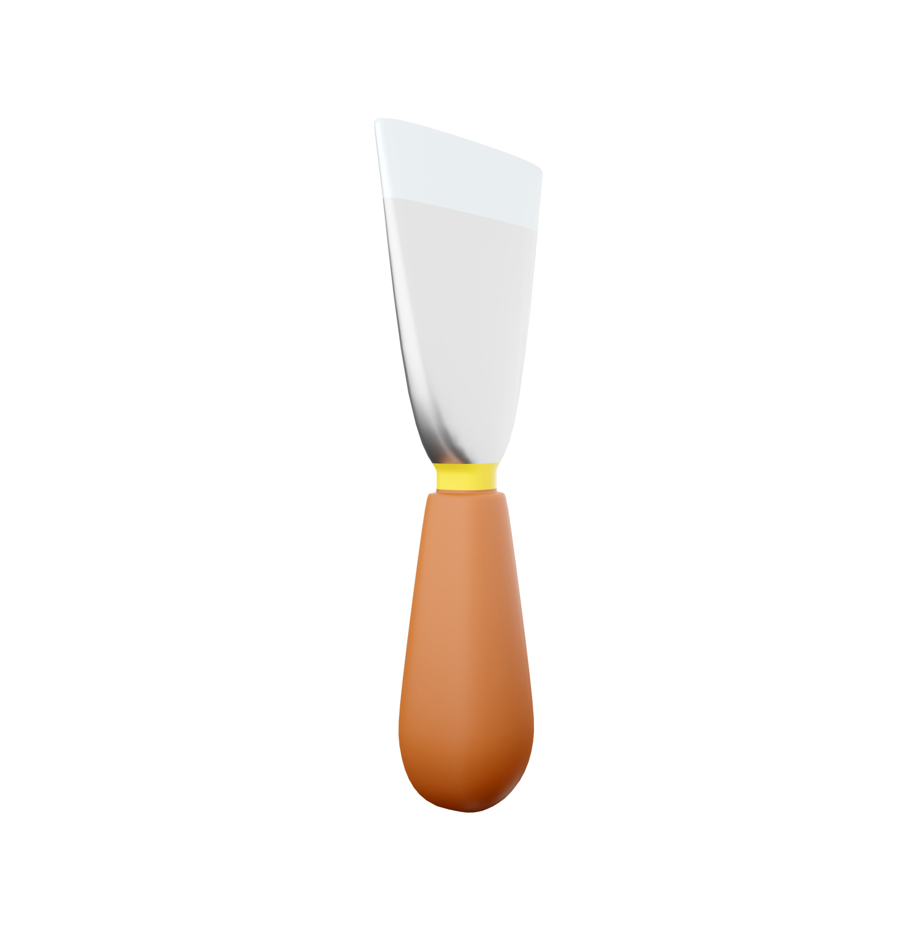 3d render illustration flexible putty knife isolated on white