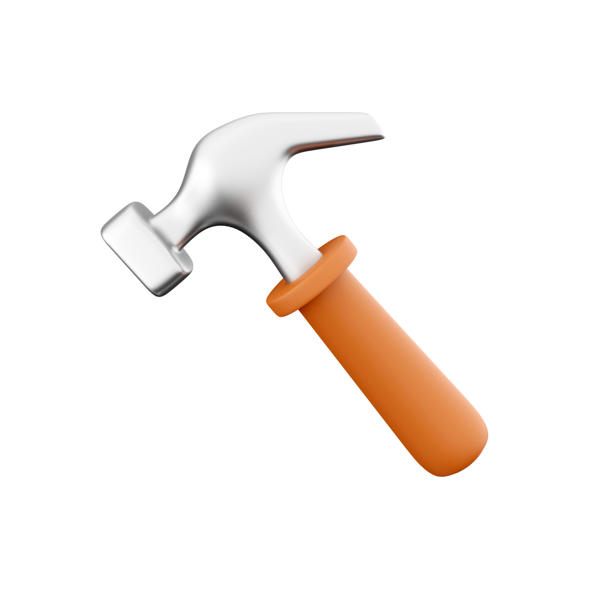 3D rendering of hammer hand tool on white background. 3D rendering and