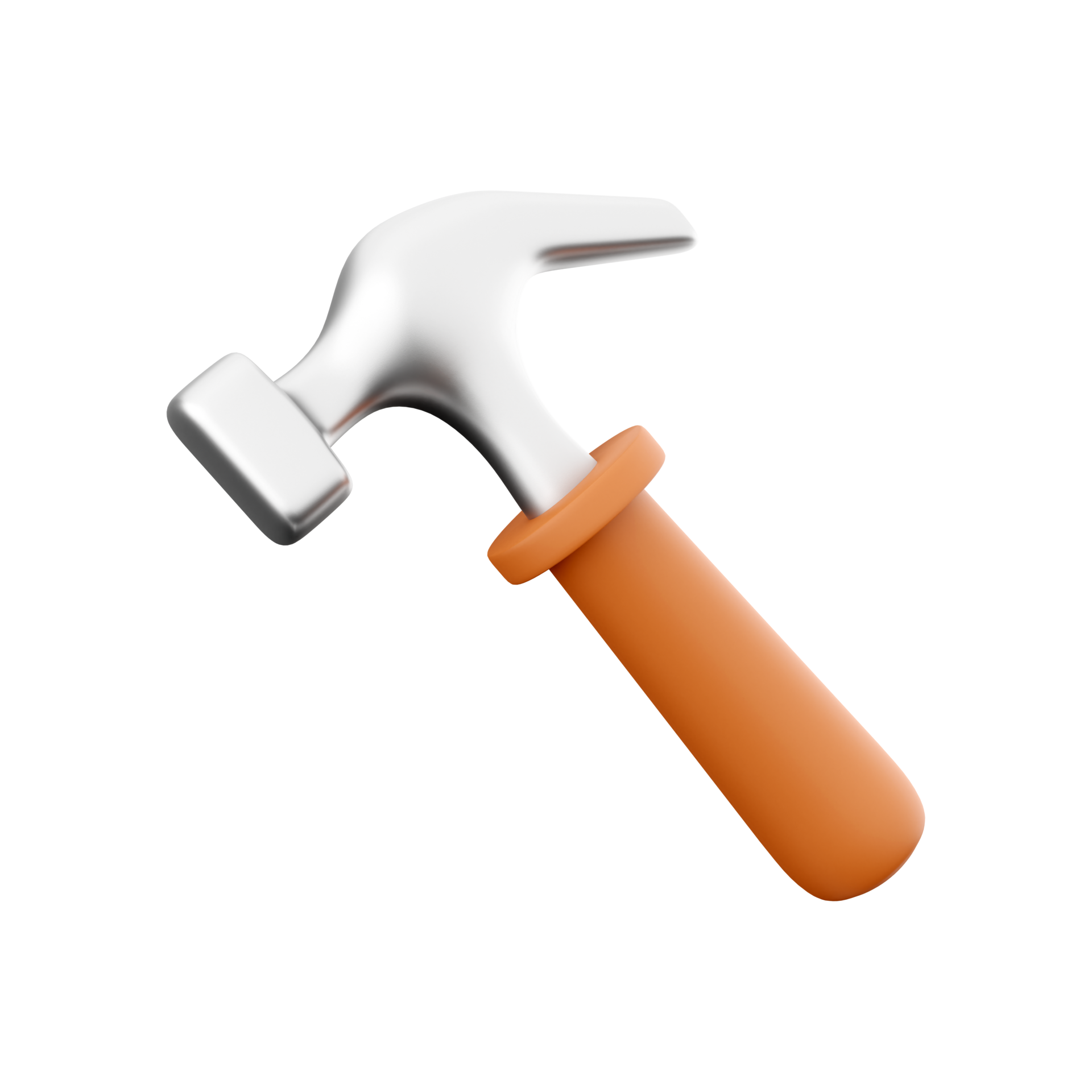 3D rendering of hammer hand tool on white background. 3D rendering