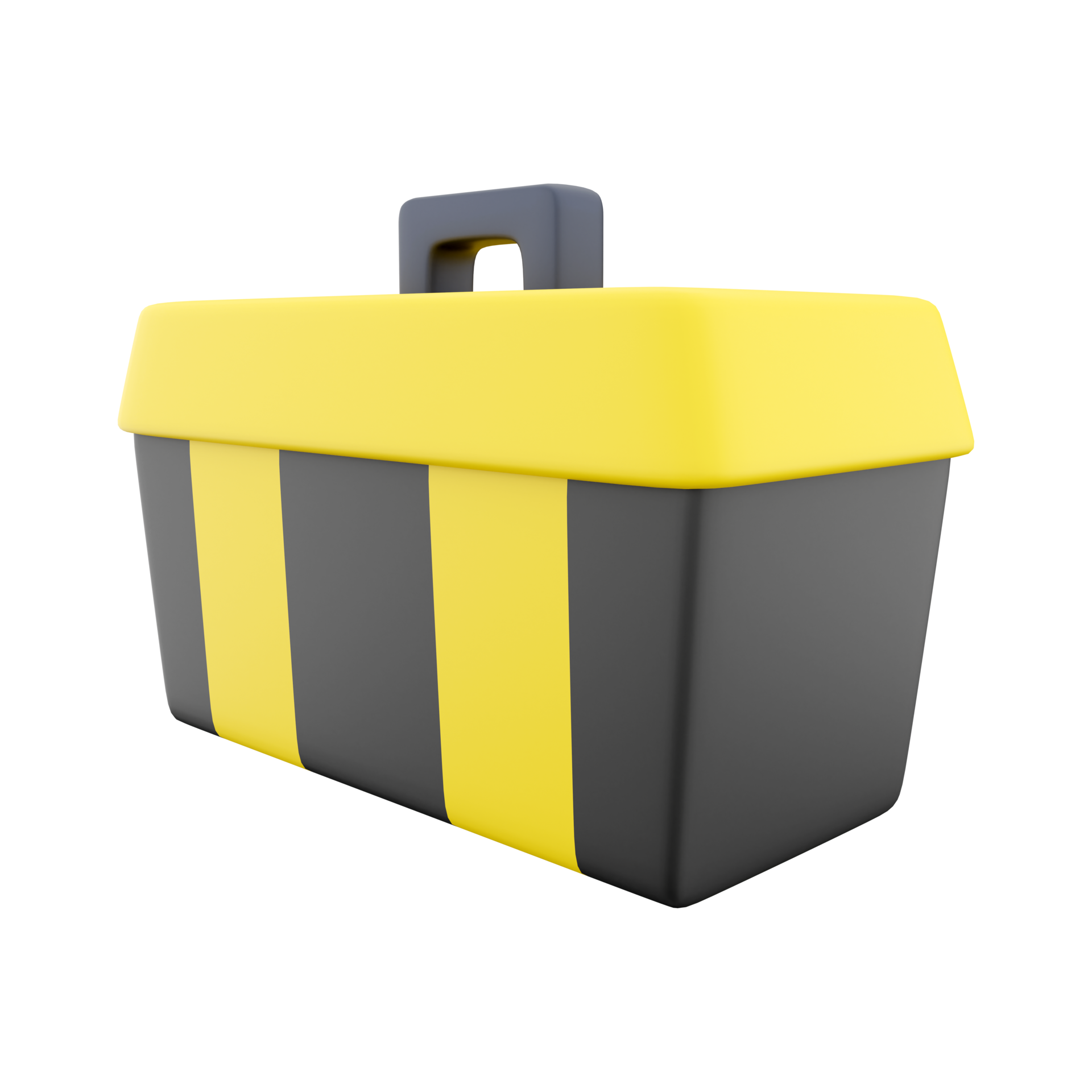 3D rendering Illustration of a plastic toolbox on a white background. 3D  rendering plastic toolbox, icon. 22277742 PNG