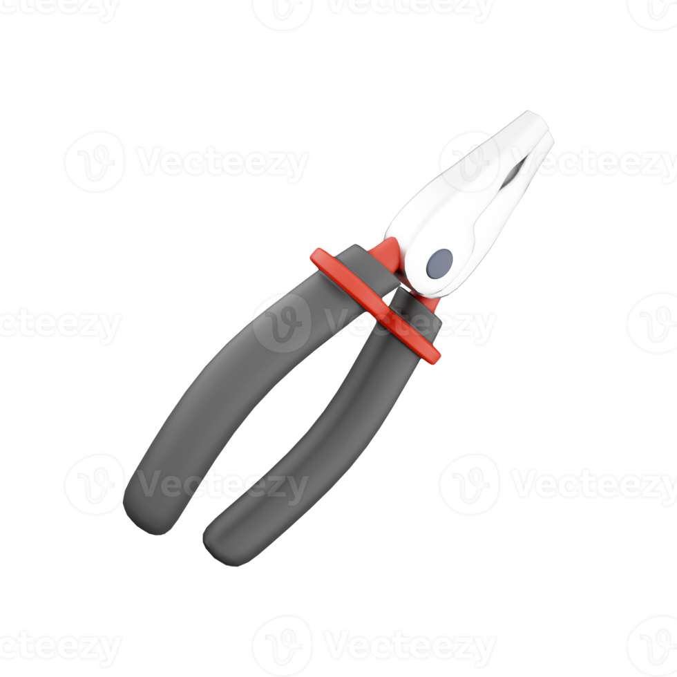 3d renderen van tang met plastic handvatten Aan een wit achtergrond. 3d renderen icoon. png