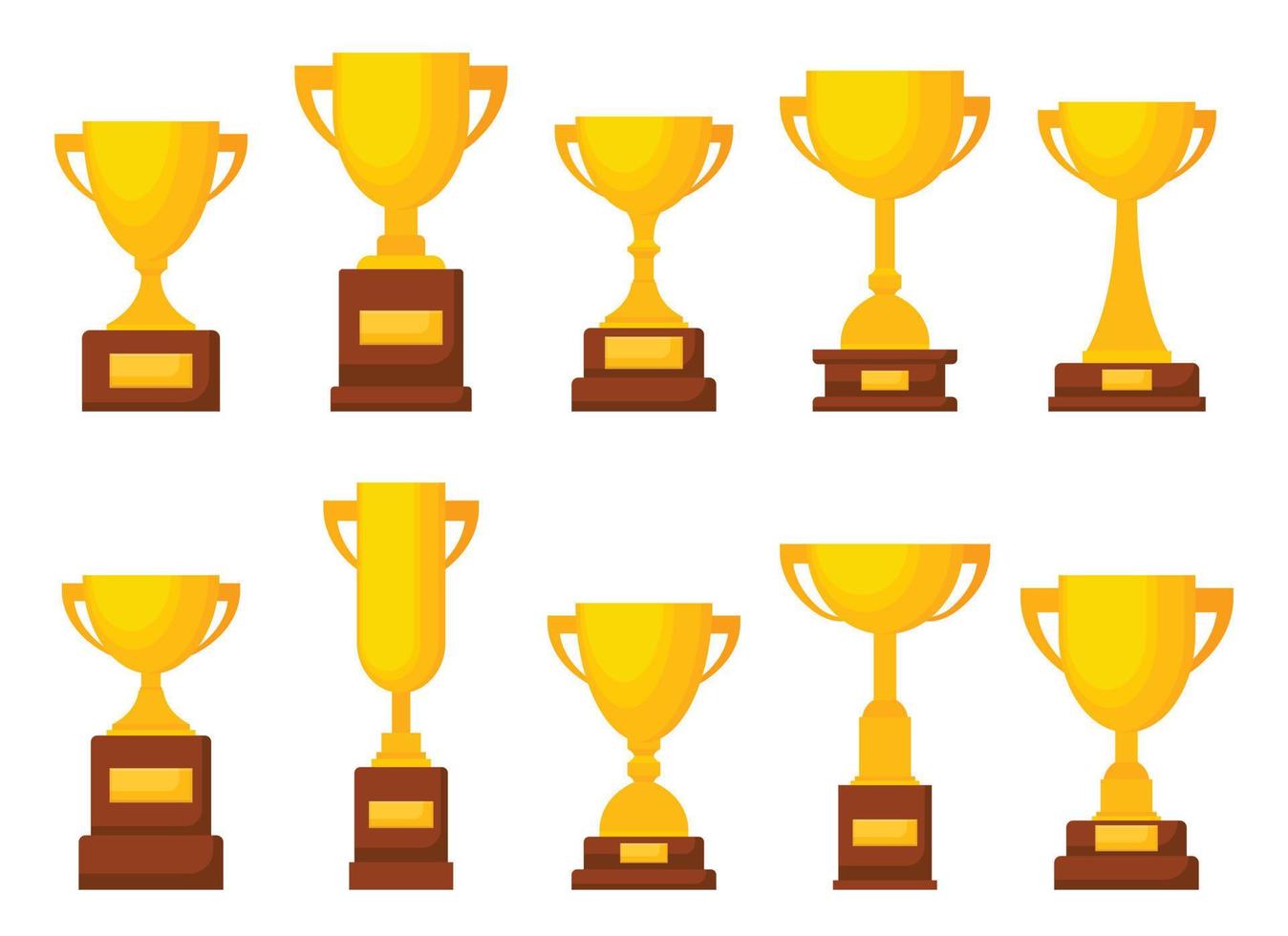 premio trofeo copa. oro taza en plano diseño. vector ilustración