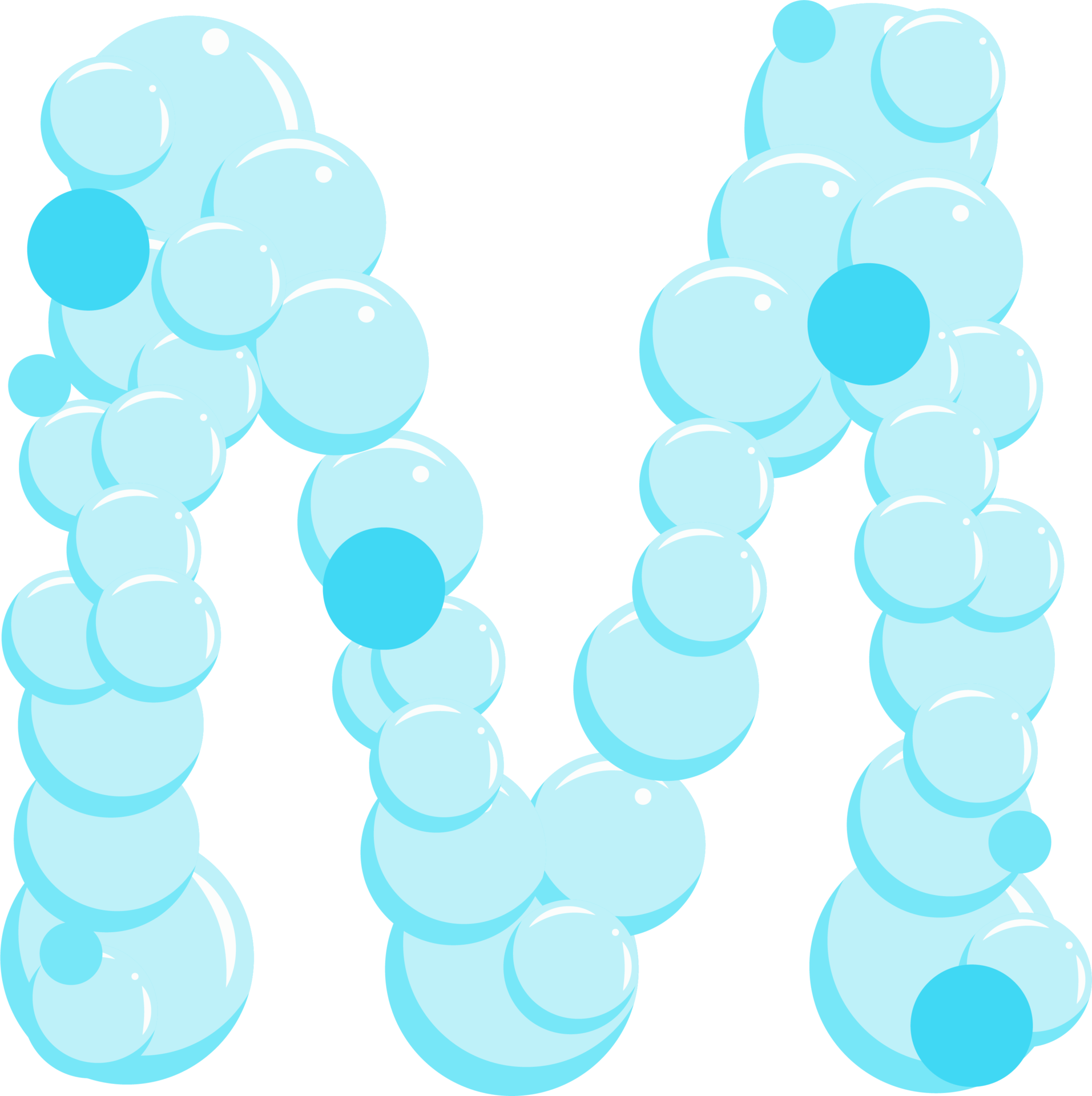 Alphabet of soap bubbles. Water suds letter M. Cartoon font 22277781 PNG