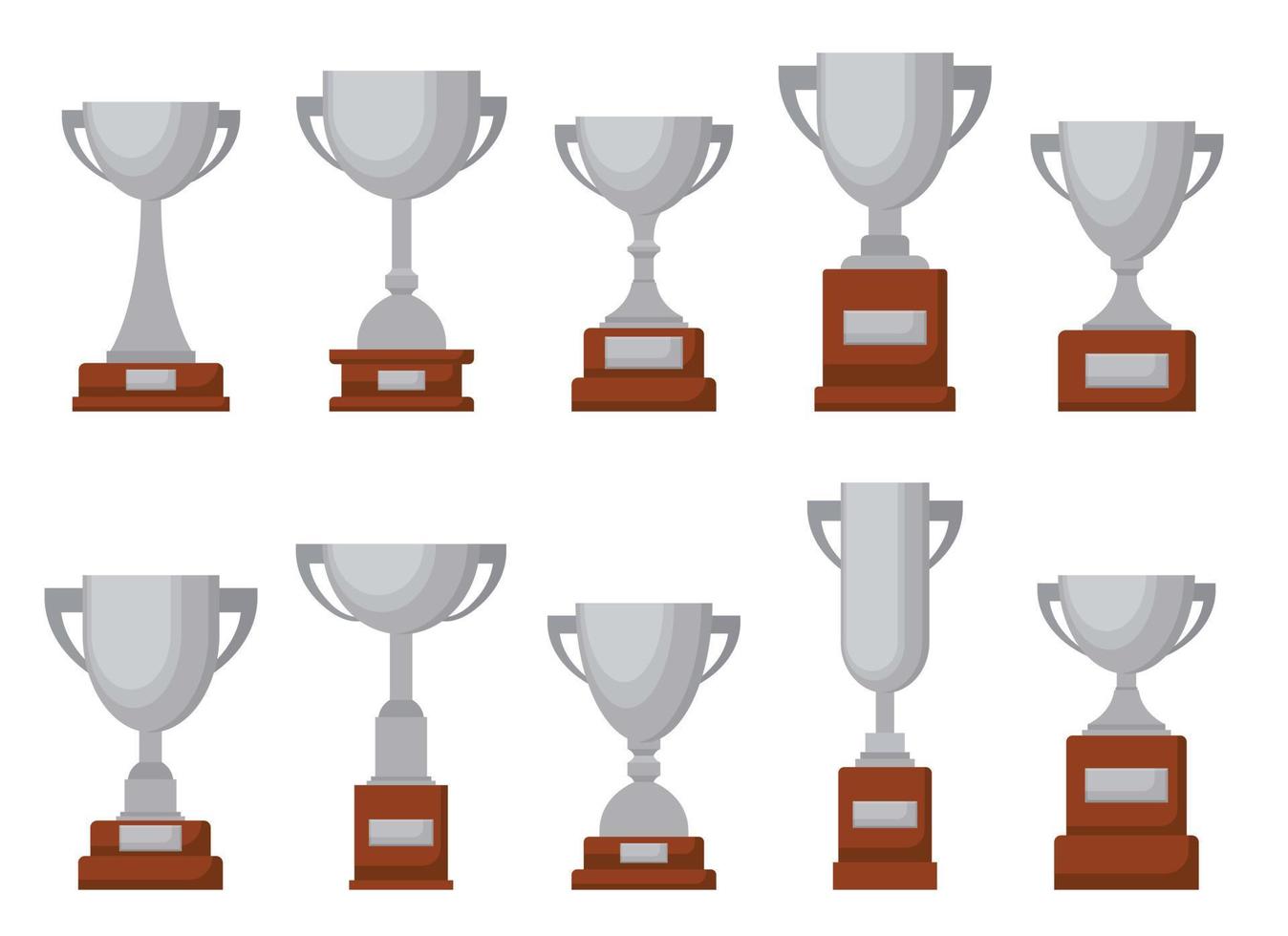 Award trophy goblet. Silver cup in flat design. Vector illustration