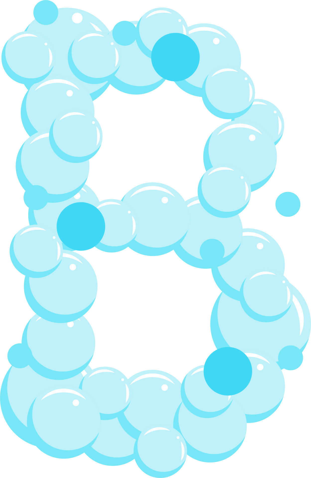 Alphabet of soap bubbles. Water suds letter B. Cartoon font 22277783 PNG