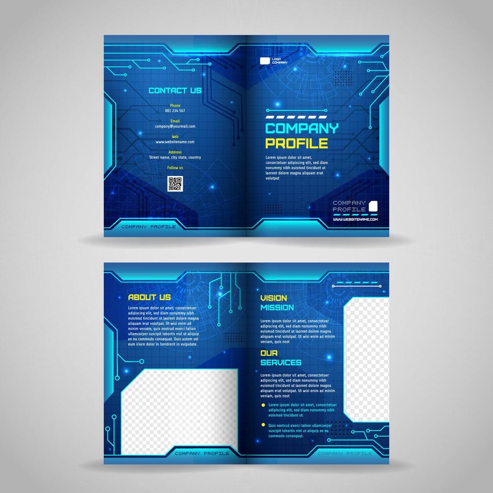 Technology Company Profile Template vector