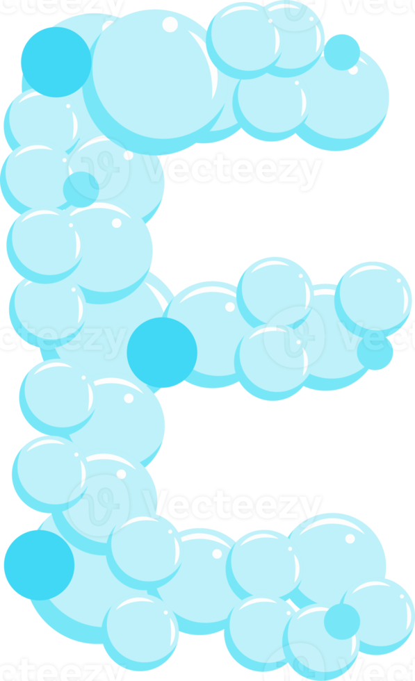 alfabet av tvål bubblor. vatten såplödder brev f. tecknad serie font png