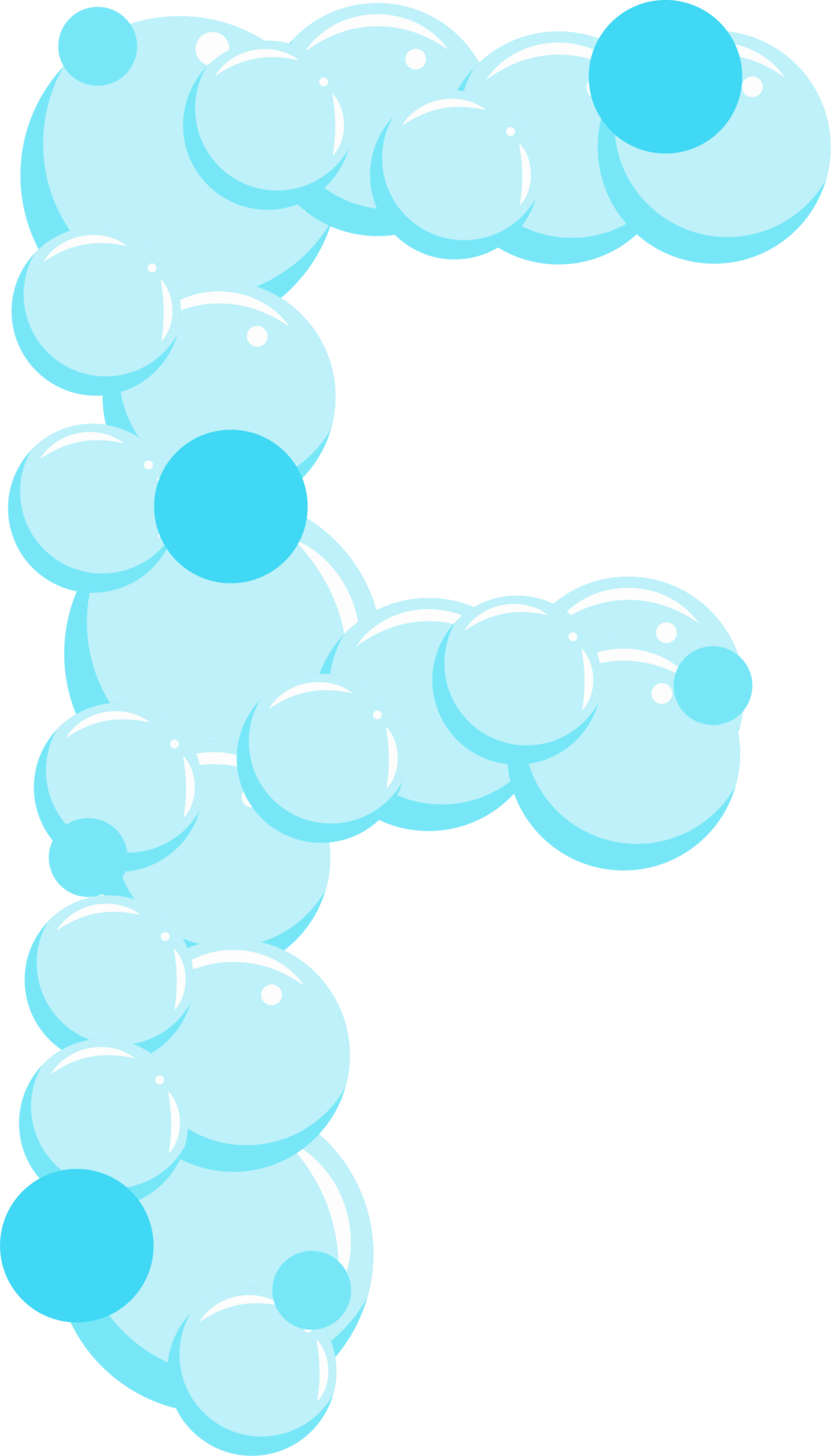 Alphabet of soap bubbles. Water suds letter F. Cartoon font 22277939 PNG