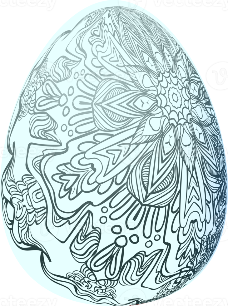 Easter egg with drawing pattern png