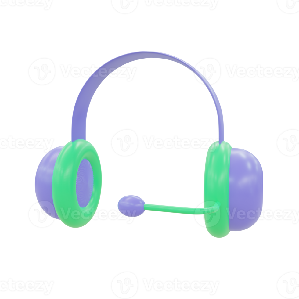 Headphone. 3d render png