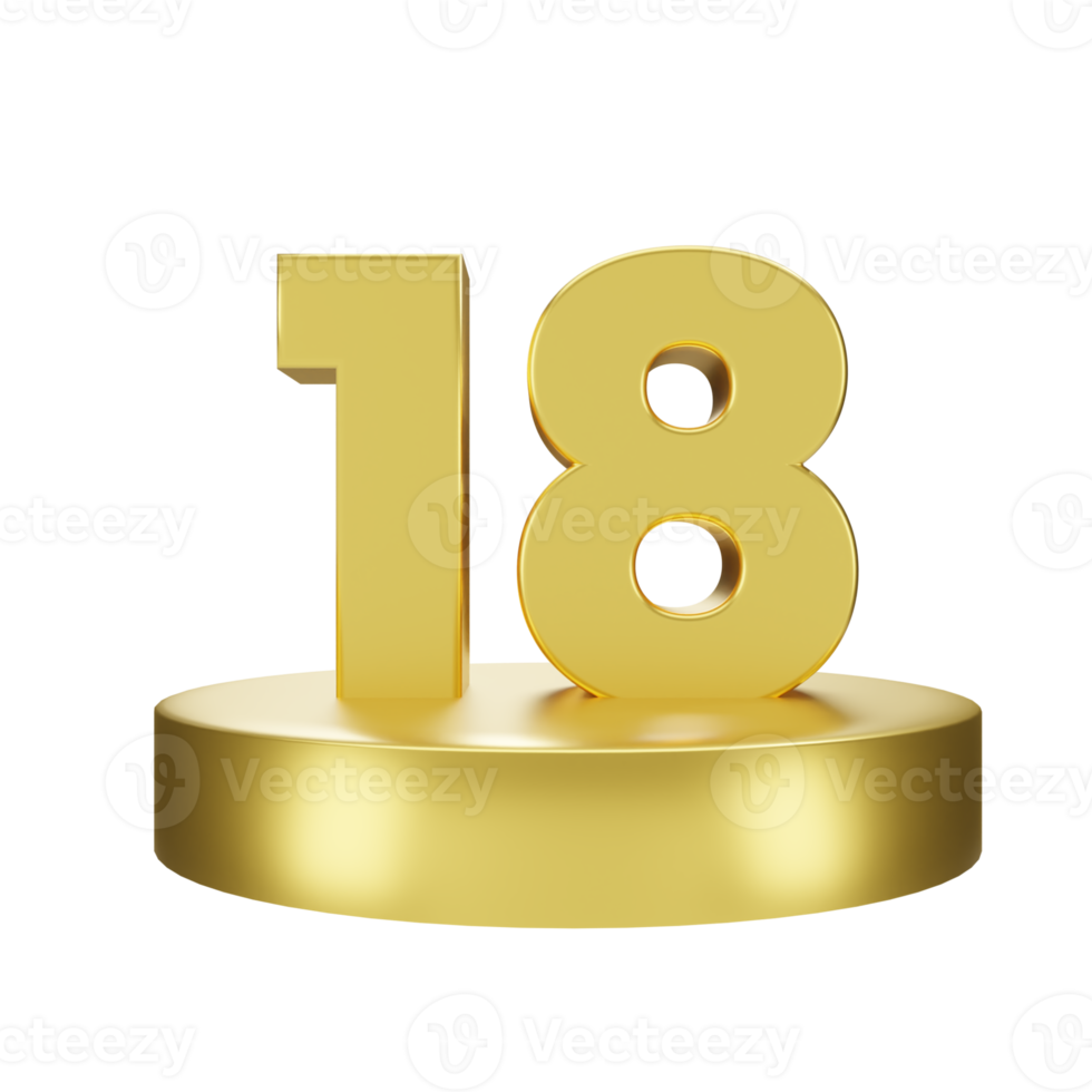 number 18 on the golden podium png