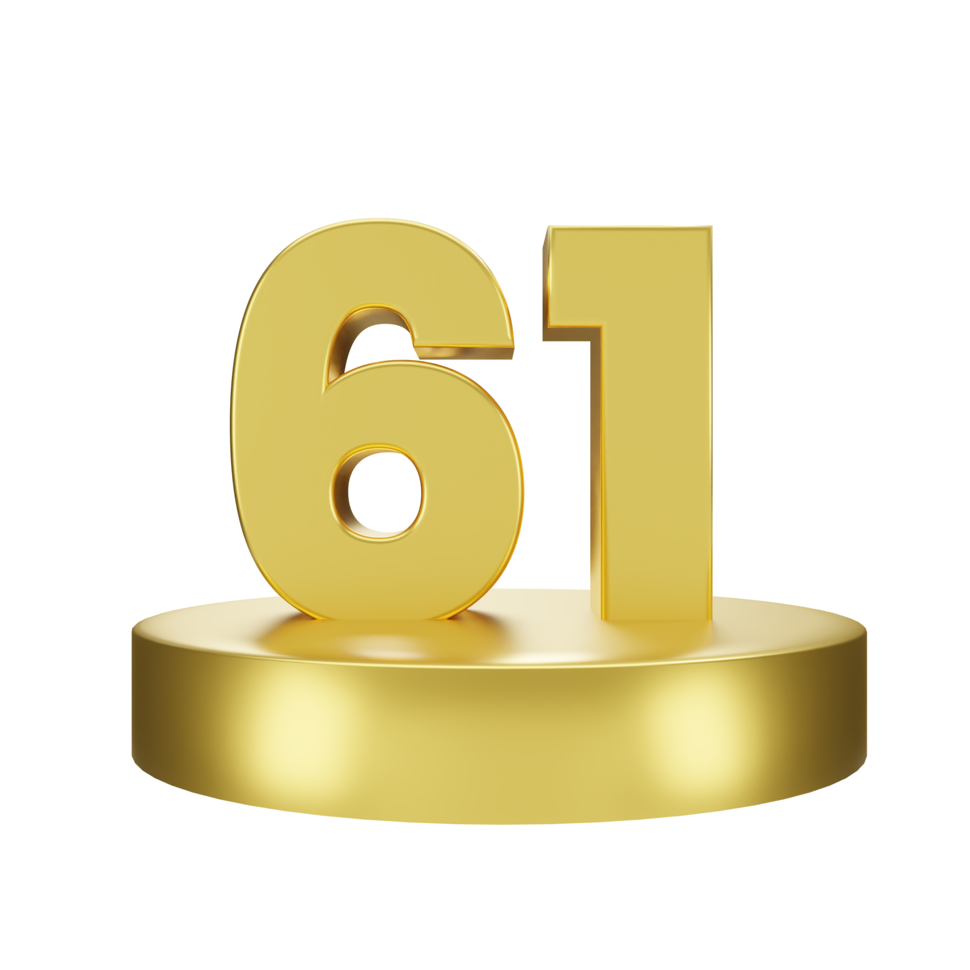 number 61 on the golden podium 22278031 PNG